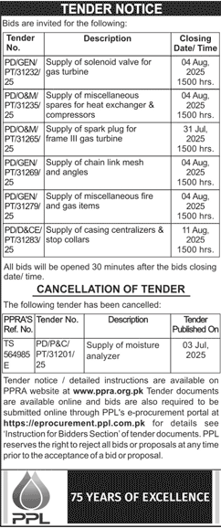 PPL Tender Notice